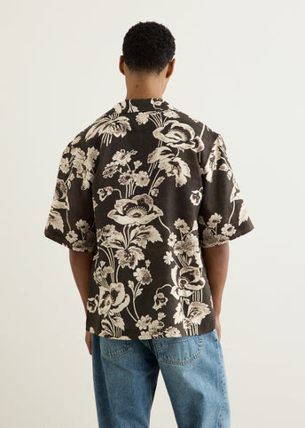 Painted Peonies Bowling Shirt