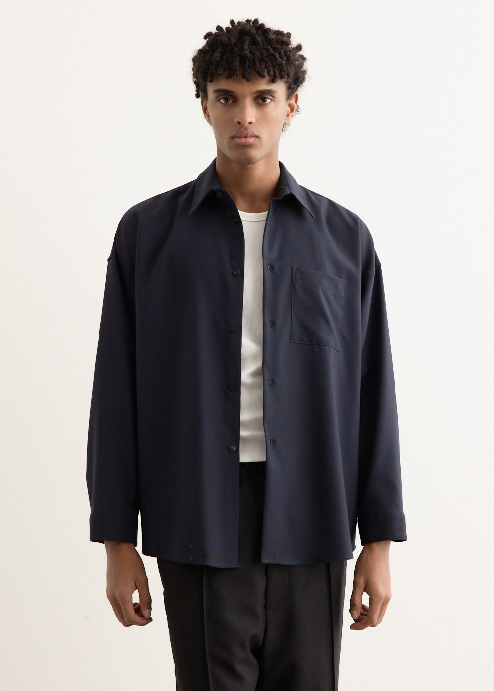Tropical Wool Long Sleeved Shirt