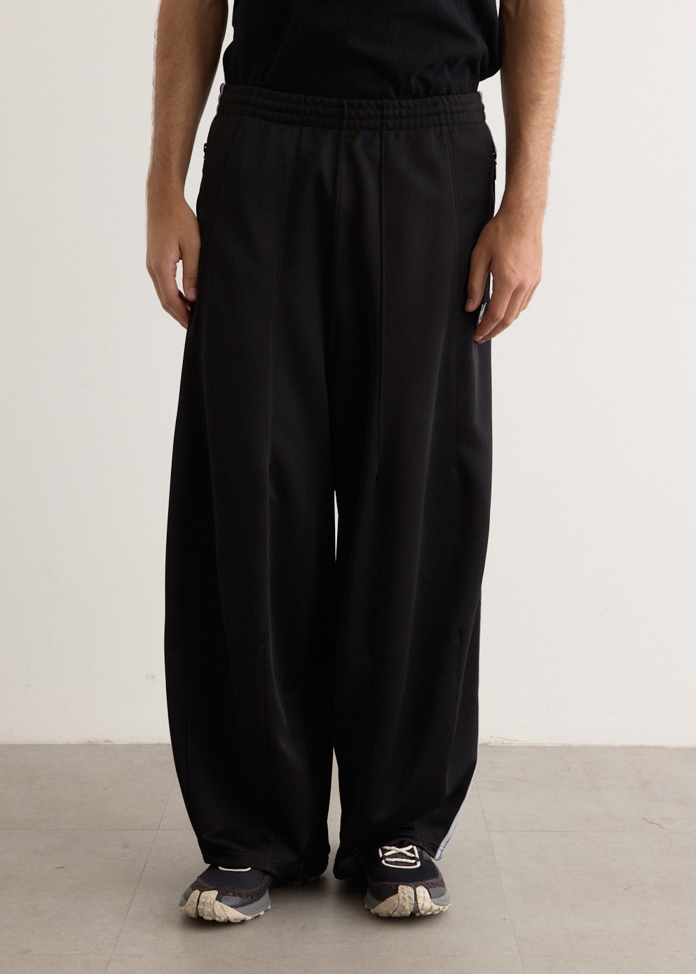 Track Pant PolySmooth Black×CharcoalGray Needles/別注 Track Pant PolySmooth Black×Charcoal Gray