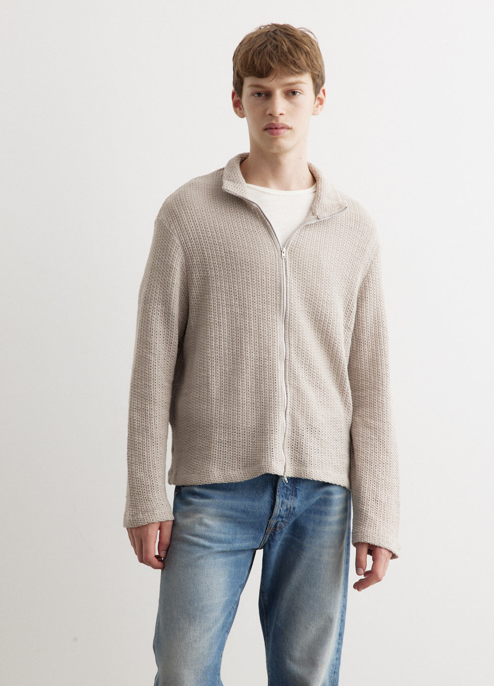 Shrunken Full Zip Polo