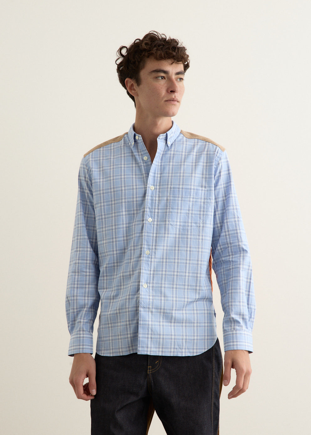 Cotton Check Quilted Nylon Shirt