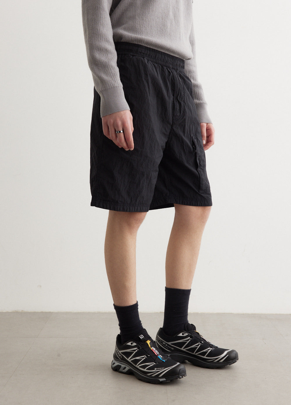 Iridescent Nylon Metal Utility Shorts