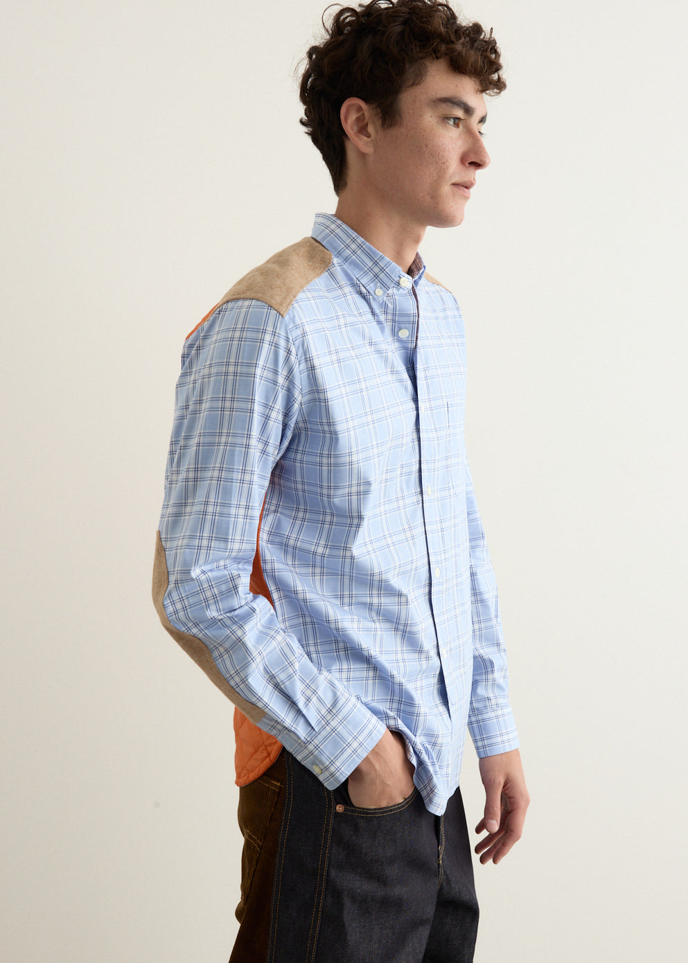 Cotton Check Quilted Nylon Shirt