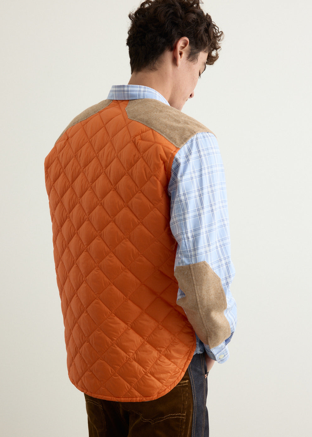 Cotton Check Quilted Nylon Shirt