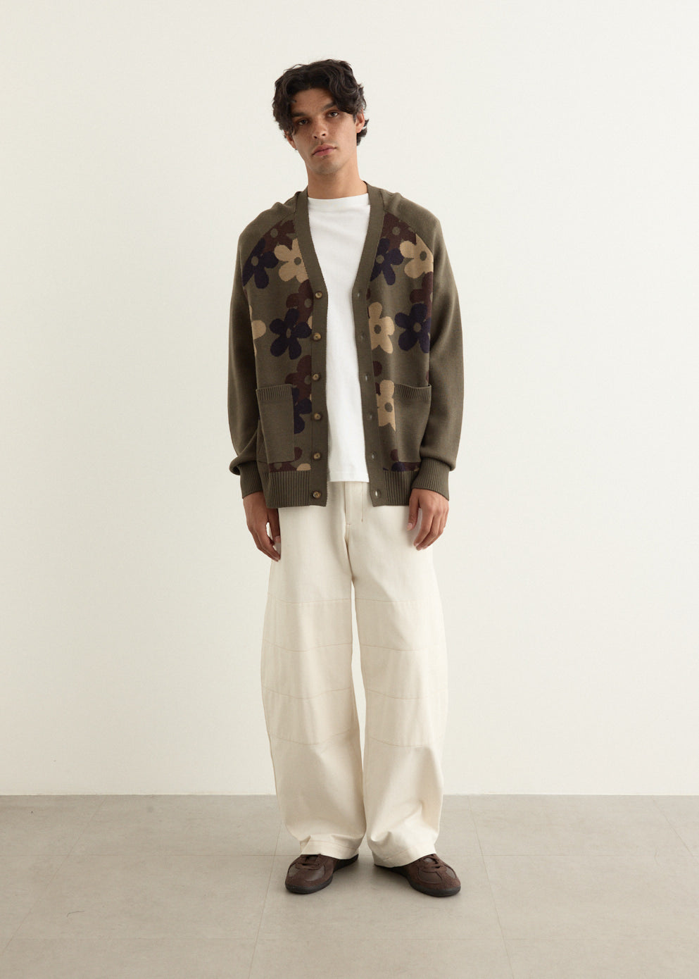 Agamay Merino Flower Cardigan