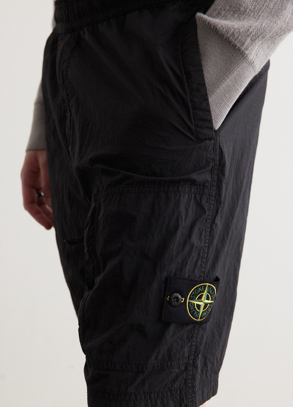 Iridescent Nylon Metal Utility Shorts