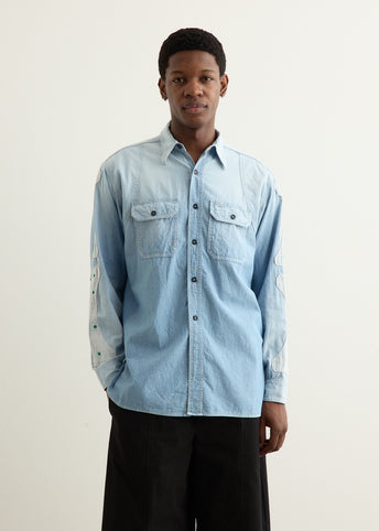 Chambray Bone Patch Ventilator Workshirt