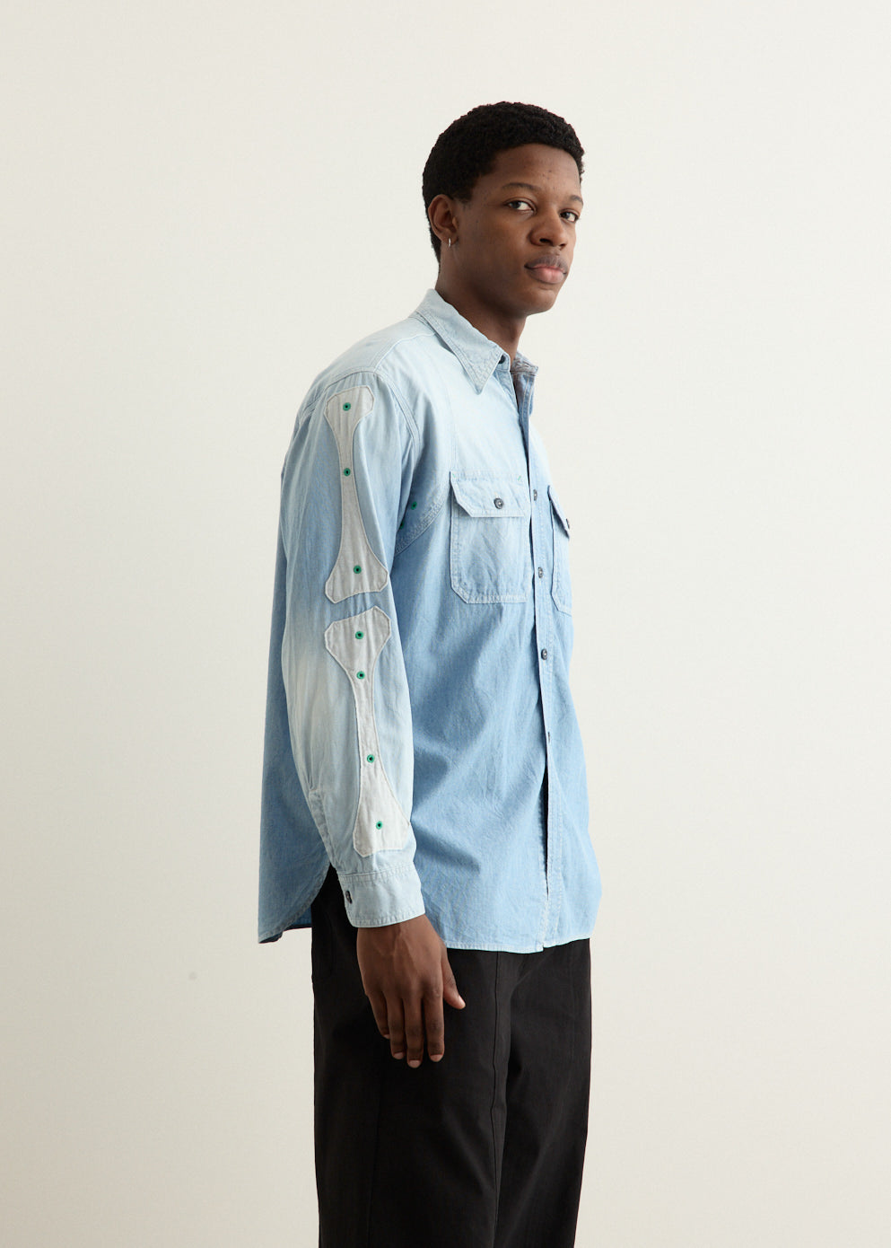 Chambray Bone Patch Ventilator Workshirt