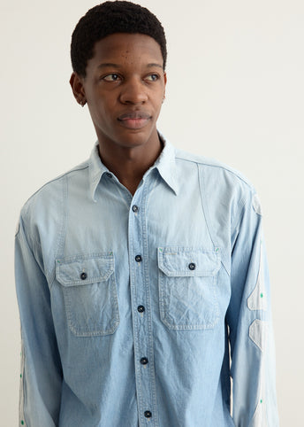 Chambray Bone Patch Ventilator Workshirt
