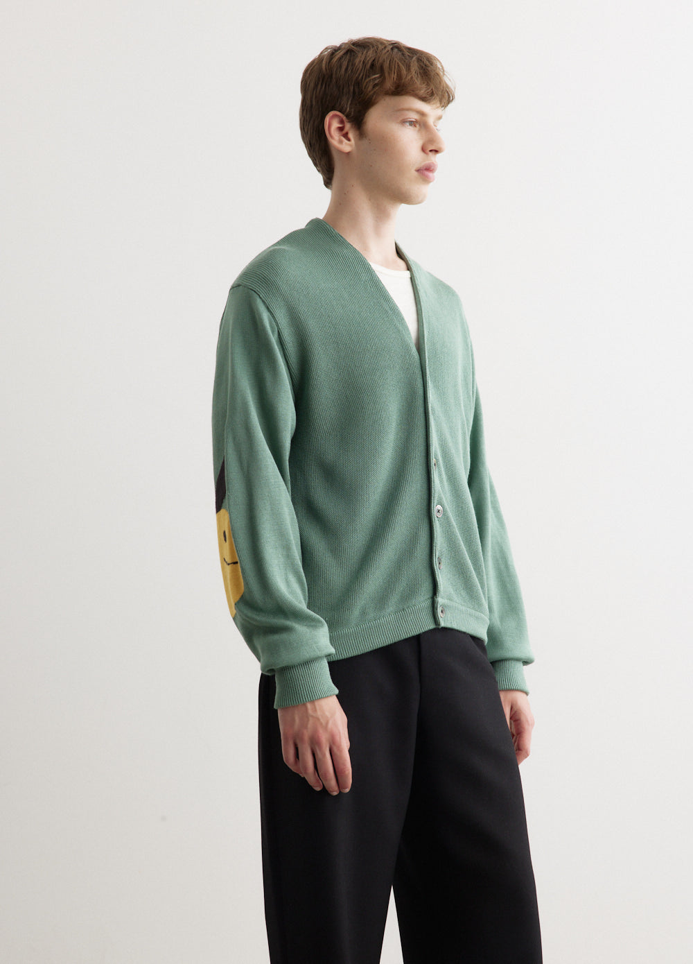 10G Eco Knit Elbow Coneybowy Short Cardigan