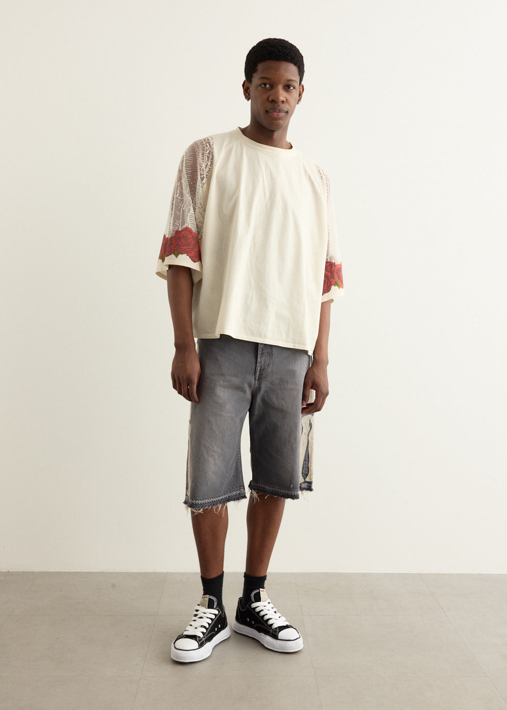 14oz Black Denim 5P Shorts (BONE)