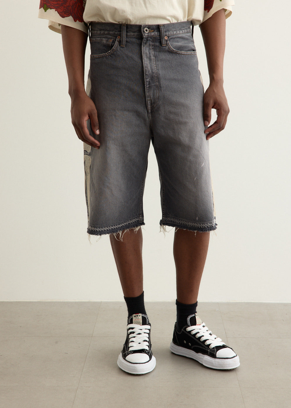 14oz Black Denim 5P Shorts (BONE)