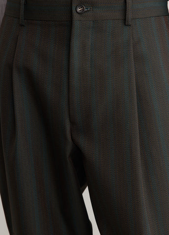 Stripe Pleated Trousers