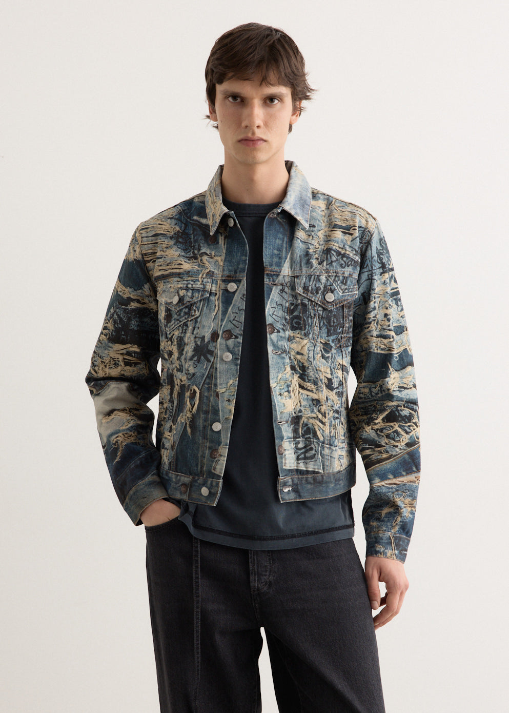 Acne Studios - Rye TLO Torn Scribble Jacket - Jacket,All Products : American Fashion Style Bags On Sale Acne Studios - Rye TLO Torn Scribble Jacket - Jacket,All Products : American Fashion Style Bags On Sale