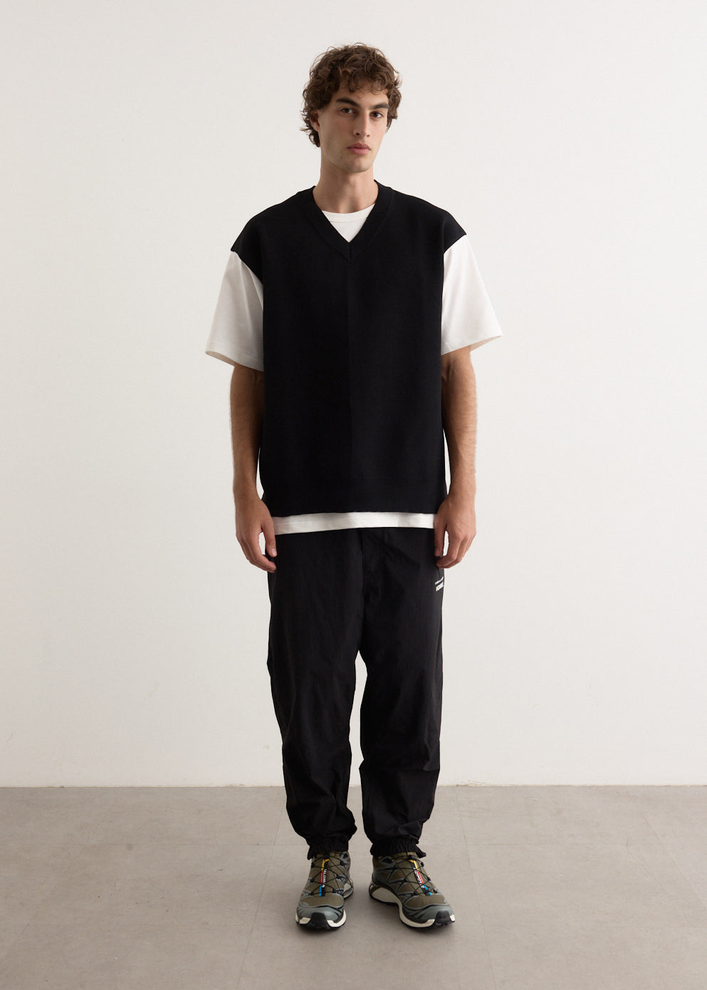 Knit Vest Layer T-Shirt