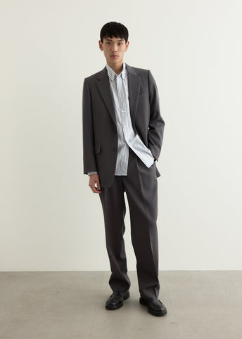 Light Wool Max Gabardine Two-Tuck Slacks