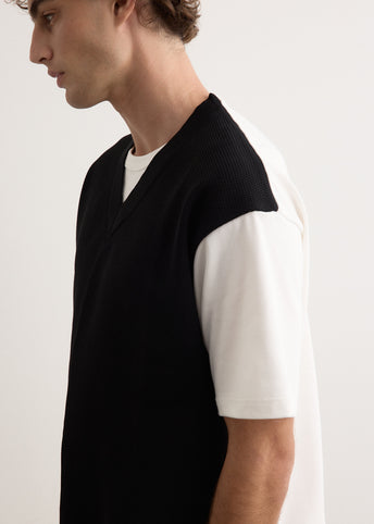 Knit Vest Layer T-Shirt