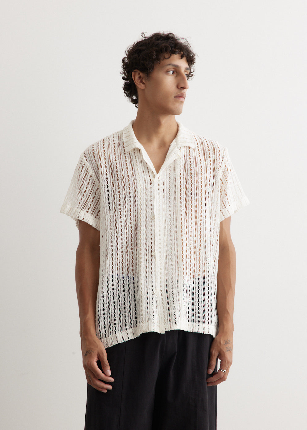 Meandering Lace Short Sleeve Shirt