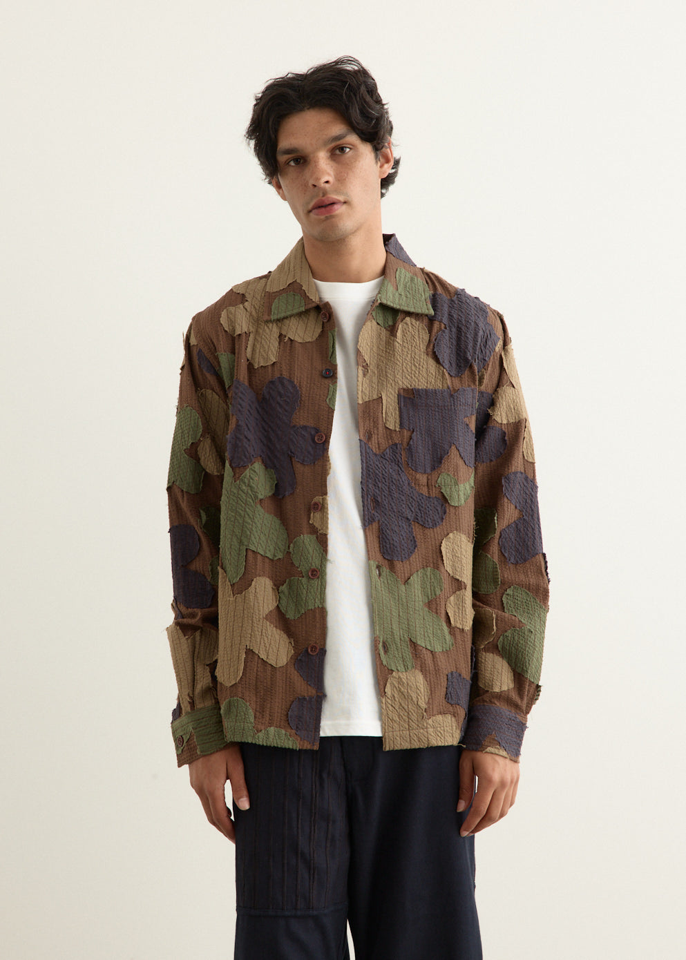 Martin Seersucker Flower Shirt
