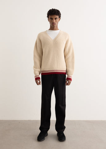 Ribbed V-Neck Sweater
