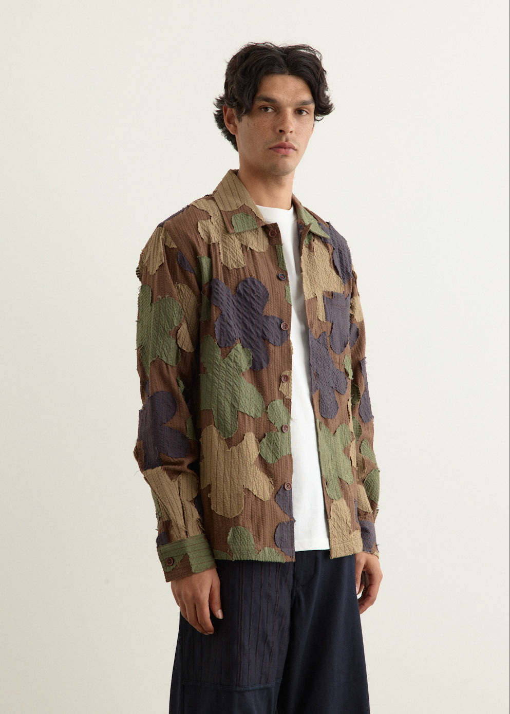 Martin Seersucker Flower Shirt