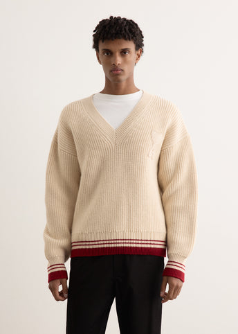 Ribbed V-Neck Sweater
