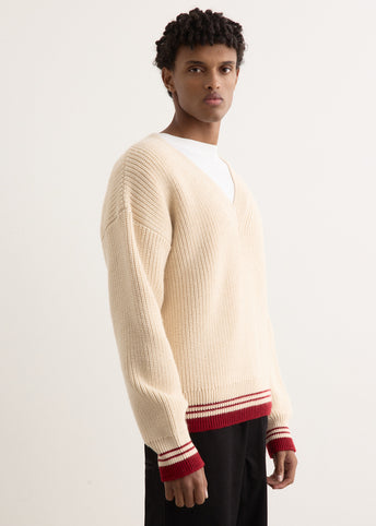 Ribbed V-Neck Sweater