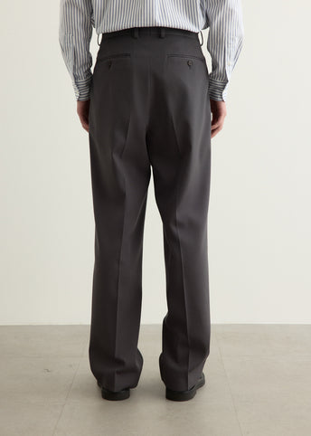 Light Wool Max Gabardine Two-Tuck Slacks