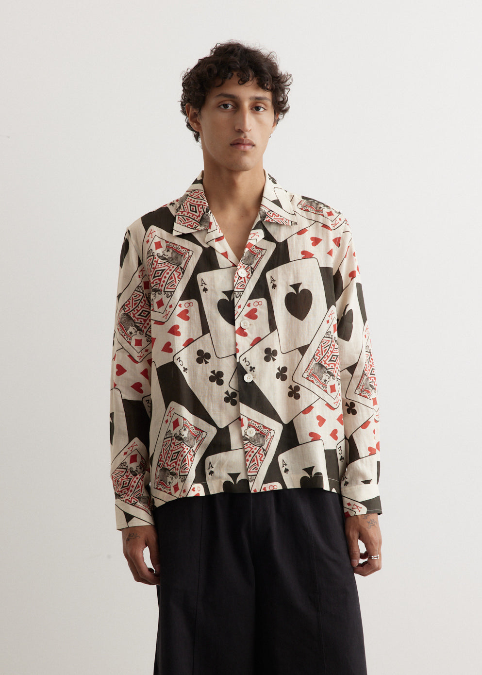 Bode - Ace Of Spades Long Sleeve Shirt - Shirt,Specials : American Fashion Style Bags On Sale Bode - Ace Of Spades Long Sleeve Shirt - Shirt,Specials : American Fashion Style Bags On Sale