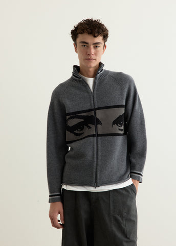Eyes Zip Thru Knit
