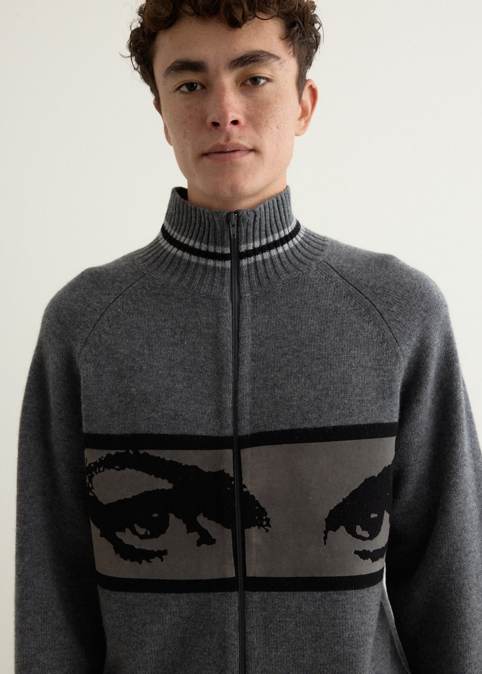 Eyes Zip Thru Knit