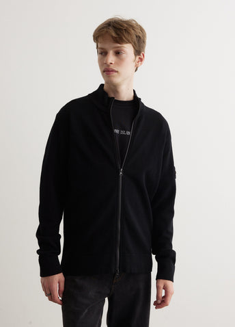 Stand Collar Zip Knit Cardigan