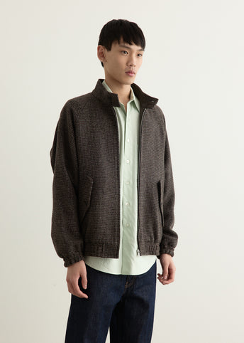 Alpaca Wool Silk Tweed Zip Blouson