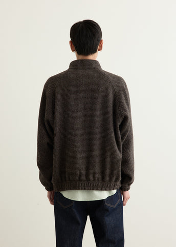 Alpaca Wool Silk Tweed Zip Blouson