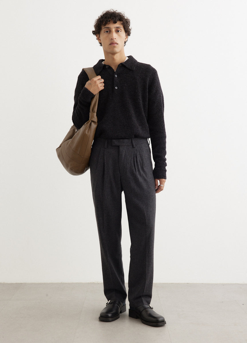 Phlannèl】Arles Wool 2 Pleated Cropped Trousers(Men's) | theater(シアター)