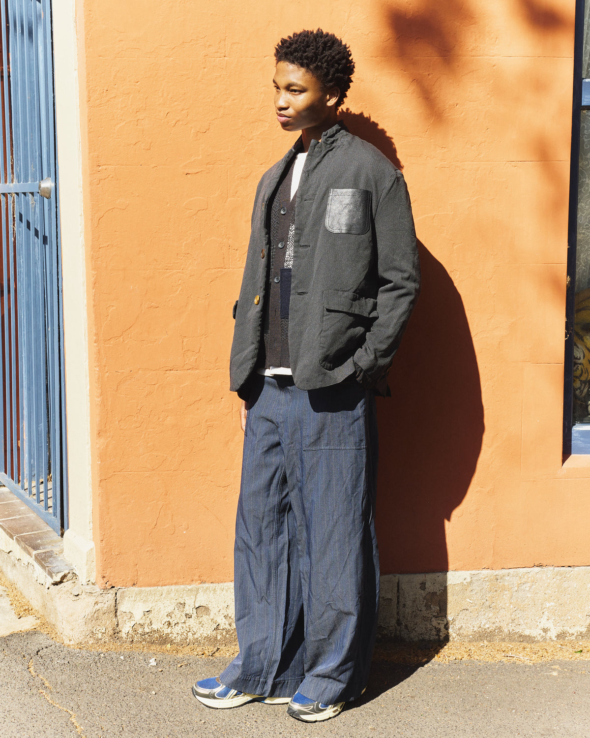 Polyester Herringbone Cowhide Pocket Jacket
