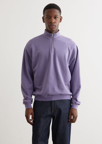 Elastic High Gauge Sweat Half Zip Pullover