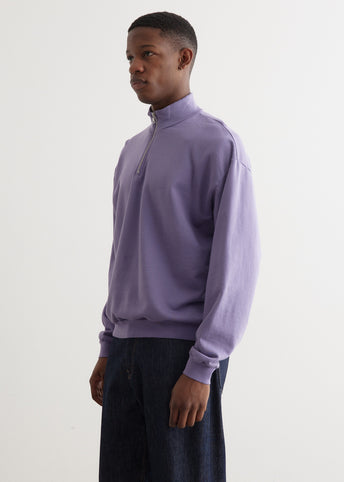 Elastic High Gauge Sweat Half Zip Pullover