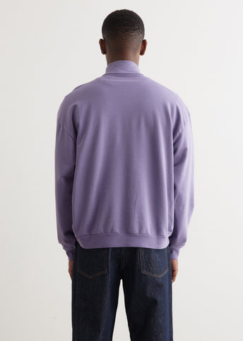 Elastic High Gauge Sweat Half Zip Pullover