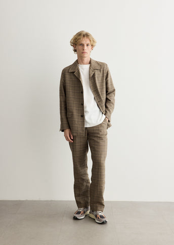 Silk Ninen Nep Check Slacks