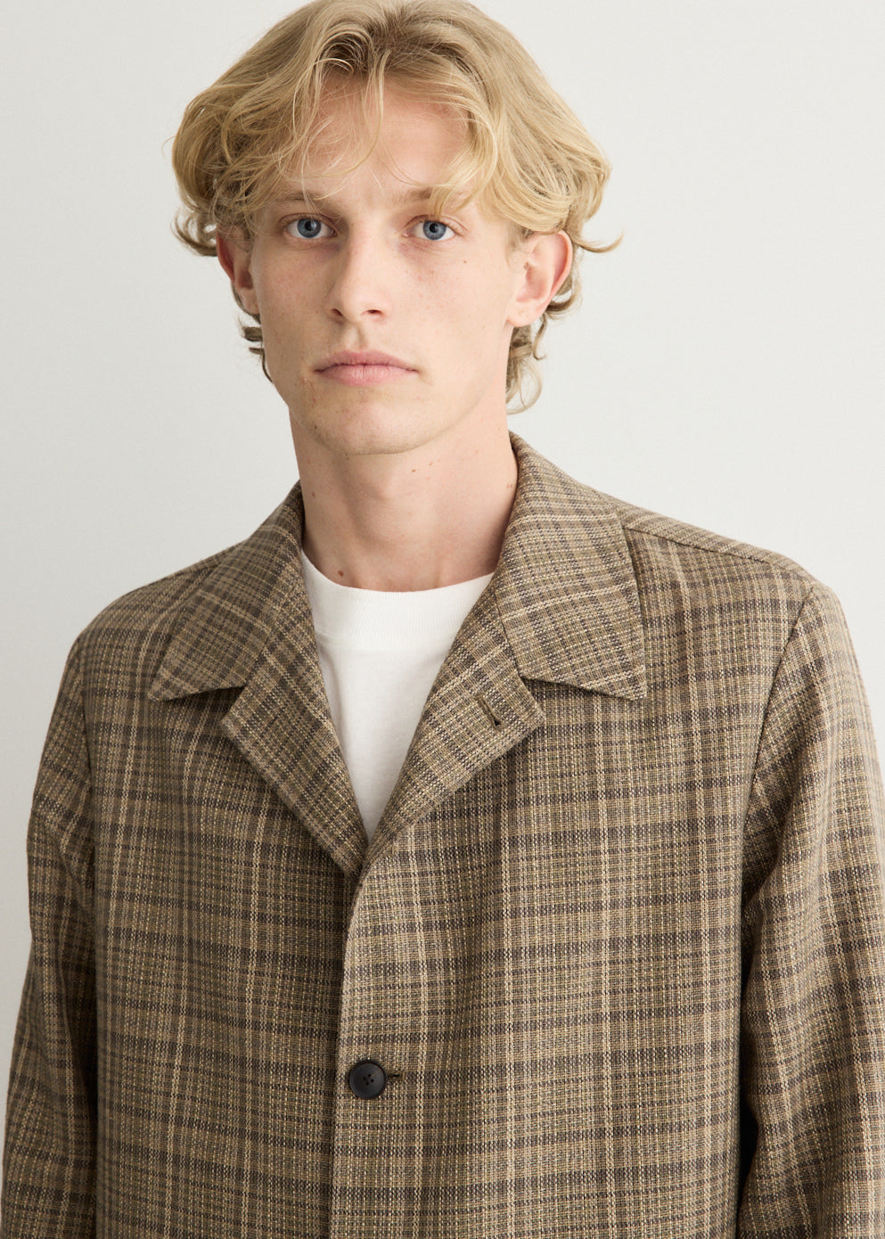 Silk Linen Nep Check Jacket