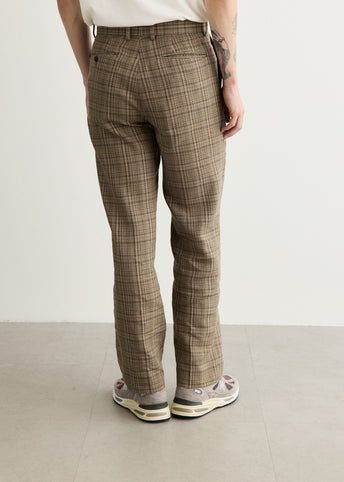 Silk Ninen Nep Check Slacks