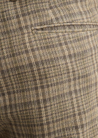 Silk Ninen Nep Check Slacks