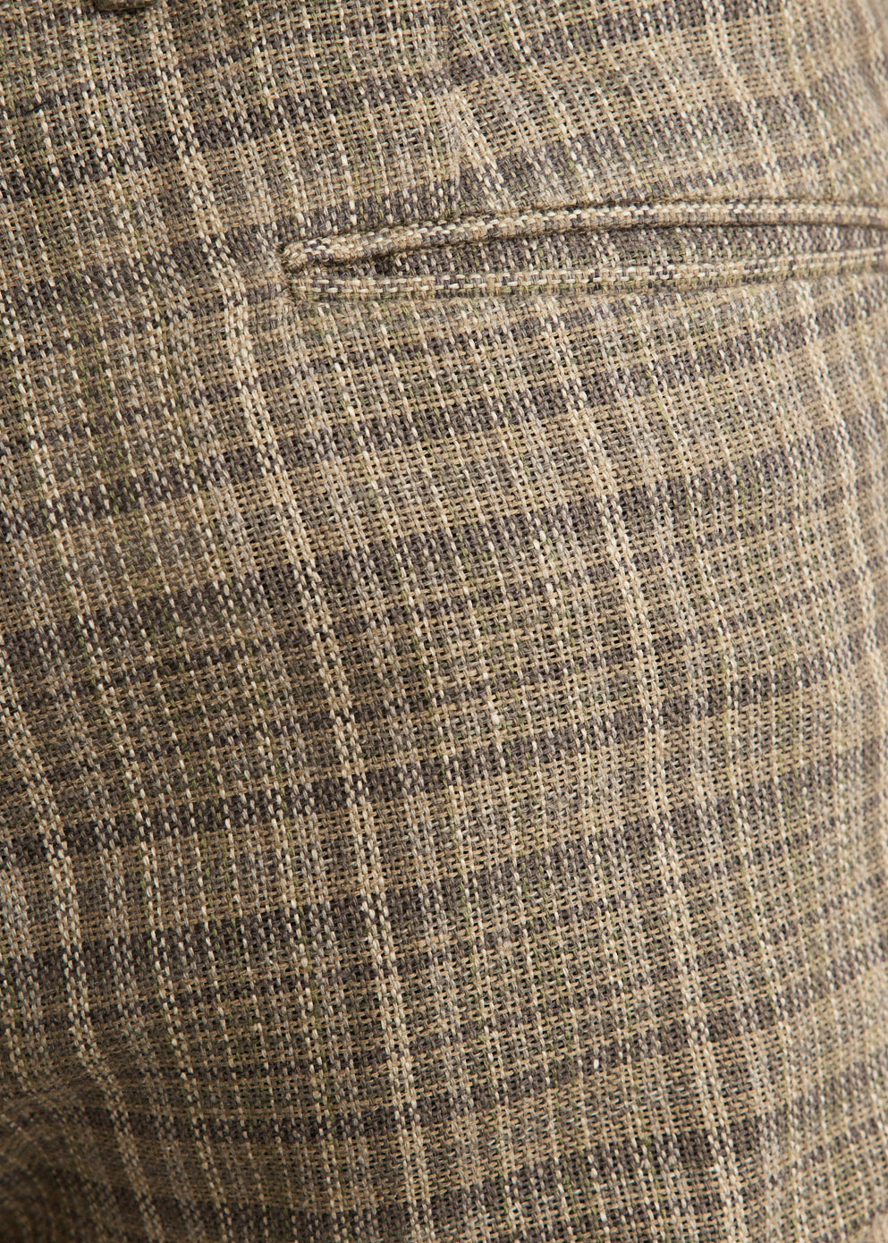 Silk Ninen Nep Check Slacks