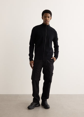 Stand Collar Zip Knit Cardigan