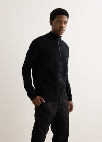 Stand Collar Zip Knit Cardigan