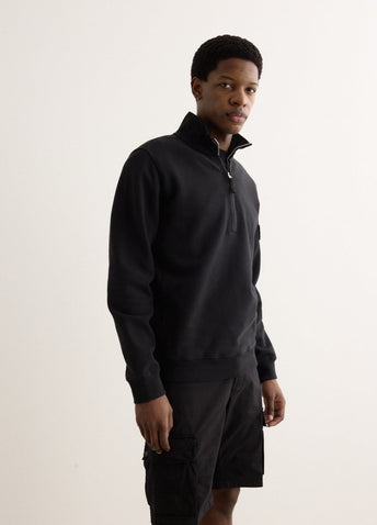 Regular Fit Organic Cotton Badge Half Zip Sweatshirt