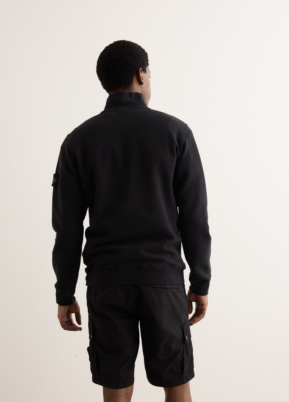 Regular Fit Organic Cotton Badge Half Zip Sweatshirt