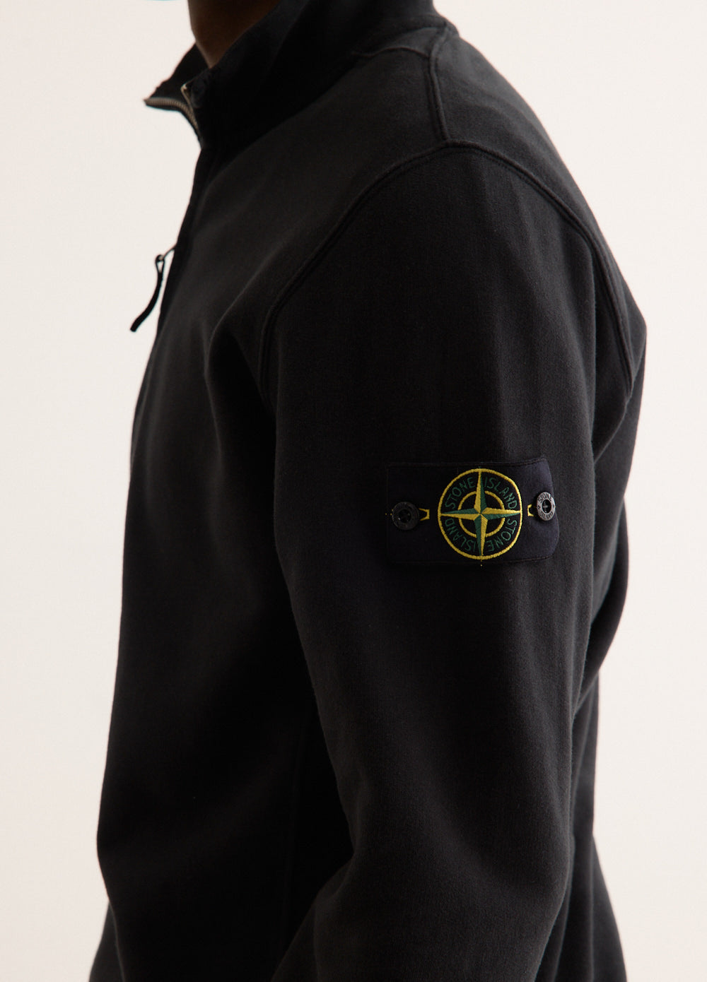 Regular Fit Organic Cotton Badge Half Zip Sweatshirt