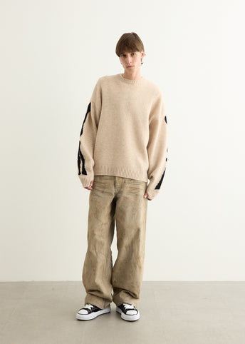 5G Wool BONE Crew Sweater